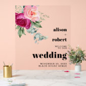 Eucalyptus tak met roze rozen bruiloft WELKOM Acryl Bord (Huwelijk)