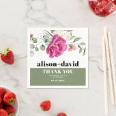 Eucalyptus tak roze rose wit bloemen bruiloft servet (Insitu)