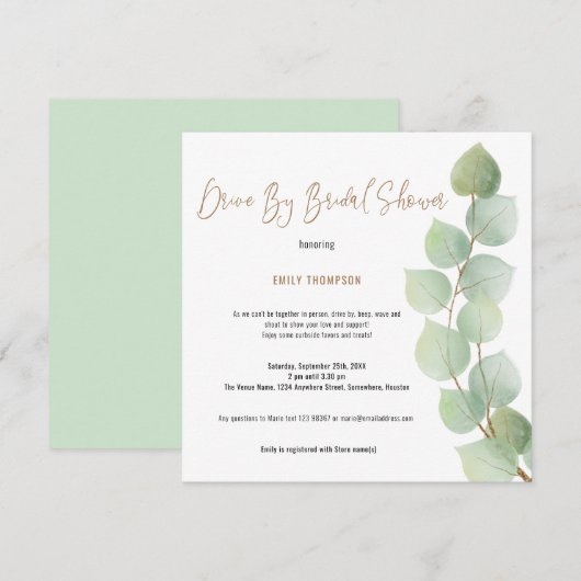 Eucalyptus tak script drive door Vrijgezellenfeest Kaart (Voorkant / Achterkant)