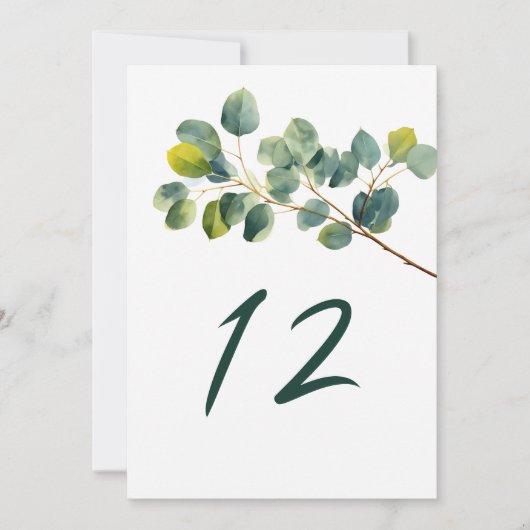 Eucalyptus tak trouwtafel nummer kaart (Voorkant)
