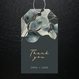 Eucalyptus tak verlaat bruiloft gunst label cadeaulabel