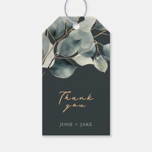 Eucalyptus tak  verlaat bruiloft gunst label cadeaulabel (Voorkant)