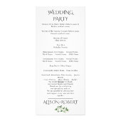 Eucalyptus tak, witte bloemen bruiloft programma (Achterkant)