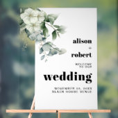 Eucalyptus tak, witte bloemen bruiloft WELKOM Acryl Bord (Neutraal)