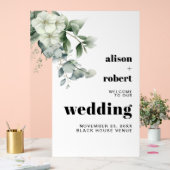 Eucalyptus tak, witte bloemen bruiloft WELKOM Acryl Bord (Huwelijk)