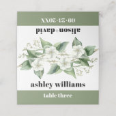 Eucalyptus tak witte bloemen typografie bruiloft plaatskaartje (Buitenkant ongevouwen)