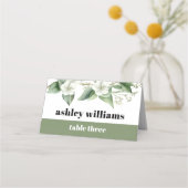 Eucalyptus tak witte bloemen typografie bruiloft plaatskaartje (Voorkant)