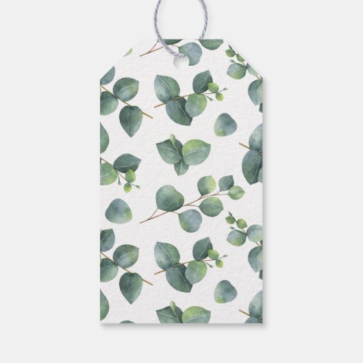 Eucalyptus takken bruiloft welkomsttas cadeaulabel (Achterkant)