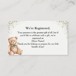 Eucalyptus Teddy Bear Cadeau Registratiekaart Informatiekaartje
