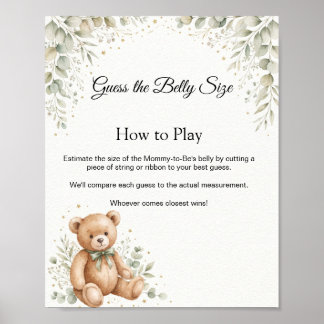 Eucalyptus Teddy Bear Raad de Buik Grootte Spel Bo Poster