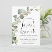 Eucalyptus Terracotta Bridal Brunch Douche Kaart (Staand voorkant)