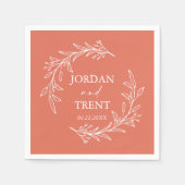 Eucalyptus Terracotta Custom Trouwpapier servetten (Voorkant)