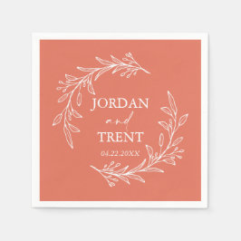 Eucalyptus Terracotta Custom Trouwpapier servetten