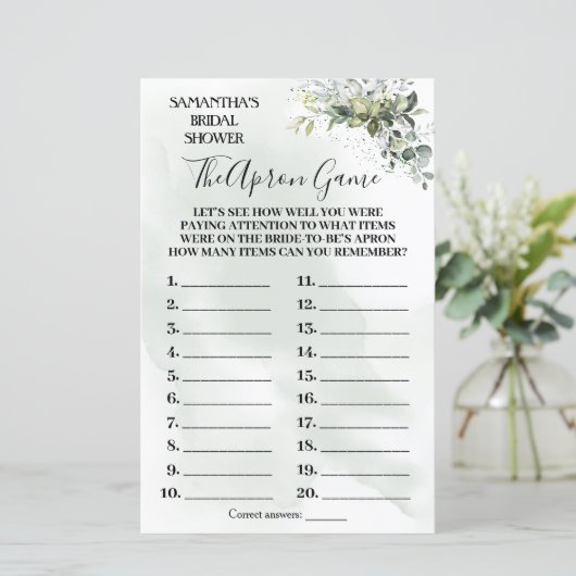 Eucalyptus The Apron vrijgezellenfeest tweetalige (Staand voorkant)