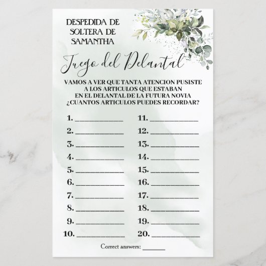 Eucalyptus The Apron vrijgezellenfeest tweetalige  (Achterkant)