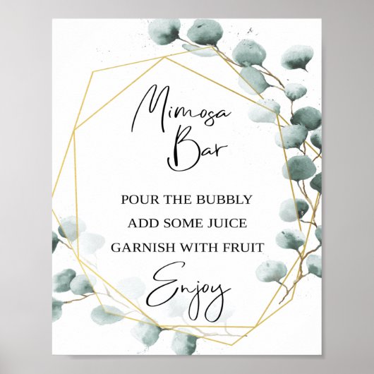 Eucalyptus thema Mimosa Bar bord  Poster (Voorkant)