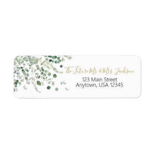 Eucalyptus Themed Return Address Labels (Voorkant)