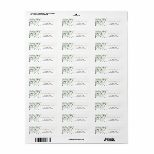Eucalyptus Themed Return Address Labels (Full Sheet)