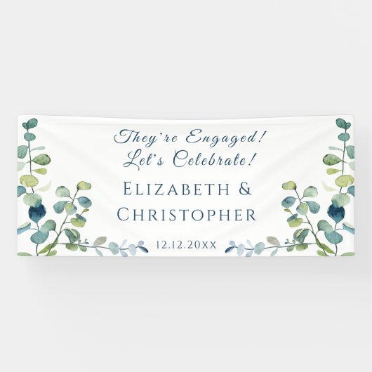 Eucalyptus They're Engaged Party Spandoek (Horizontaal)