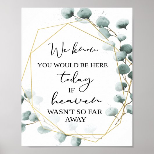 Eucalyptus Thleed Memory Sign | Heaven Wedding Poster (Voorkant)