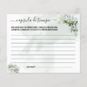 Eucalyptus Tijd capsule advies tweetalige kaart (Achterkant)