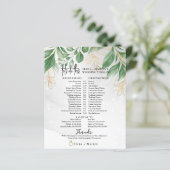 Eucalyptus + tijdlijn voor de dag van de bruiloft (Staand voorkant)