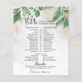 Eucalyptus + tijdlijn voor de dag van de bruiloft (Voorkant)