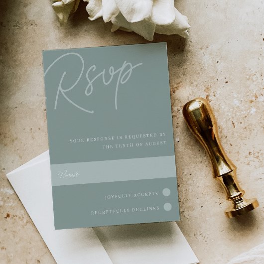 Eucalyptus | Traditioneel watermerk voor script RSVP Kaartje