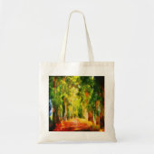 Eucalyptus Tree Lined Avenue Pointillisme Art Tote Bag (Voorkant)