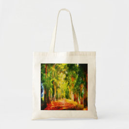 Eucalyptus Tree Lined Avenue Pointillisme Art Tote Bag