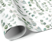 Eucalyptus tropisch groen bladeren patroon cadeaupapier (Rol Hoek)