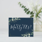 Eucalyptus Trouw ons Wilt u onze ceremoniemeester  Kaart (Staand voorkant)