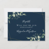 Eucalyptus Trouw ons Wilt u onze ceremoniemeester  Kaart (Achterkant)