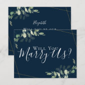 Eucalyptus Trouw ons Wilt u onze ceremoniemeester  Kaart (Voorkant / Achterkant)