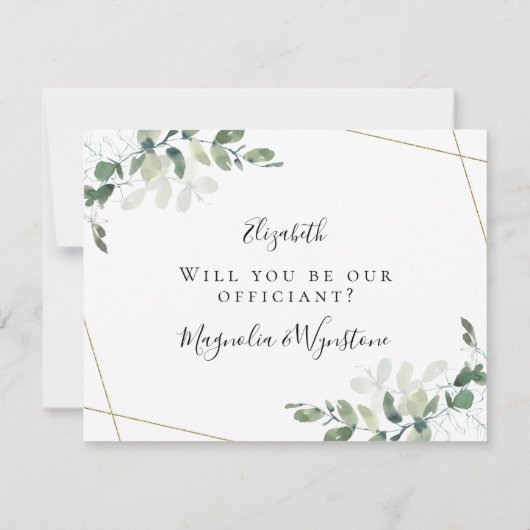 Eucalyptus Trouw ons Wilt u onze Huwelijksambtenaa Kaart (Achterkant)