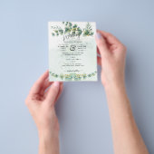 Eucalyptus Trouw Uitnodiging Modern Groen Goud Flyer (Hand)