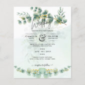 Eucalyptus Trouw Uitnodiging Modern Groen Goud Flyer (Voorkant)