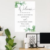 Eucalyptus Trouw Welkom Bord | Elegante Script Poster (Thuiskantoor)
