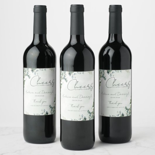 Eucalyptus Trouw Wijn Fles Etiket 1001A (Flessen)