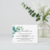 Eucalyptus Trouwaccommodaties Informatiekaartje (Staand voorkant)