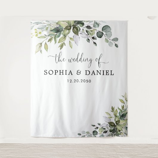 Eucalyptus Trouwachtergronden Banner Wandkleed (Voorkant)