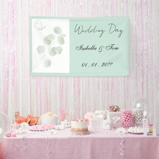 Eucalyptus Trouwbanner | Boho Trouwfeest Spandoek (Feest)