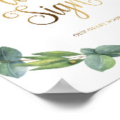 Eucalyptus trouwbord voor bezoekersregister poster (Hoek)