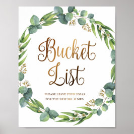 Eucalyptus trouwbord voor bucket list poster