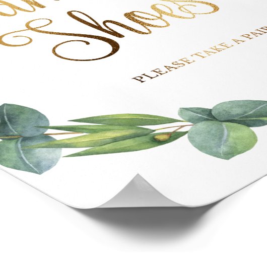 Eucalyptus trouwbord voor dansschoenen poster (Hoek)