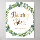 Eucalyptus trouwbord voor dansschoenen poster (Voorkant)