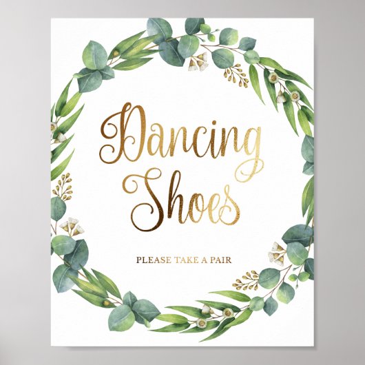 Eucalyptus trouwbord voor dansschoenen poster (Voorkant)
