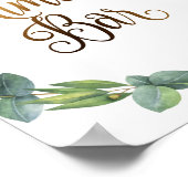 Eucalyptus trouwbord voor de mimosa bar poster (Hoek)