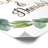 Eucalyptus trouwbord voor donuts poster (Hoek)