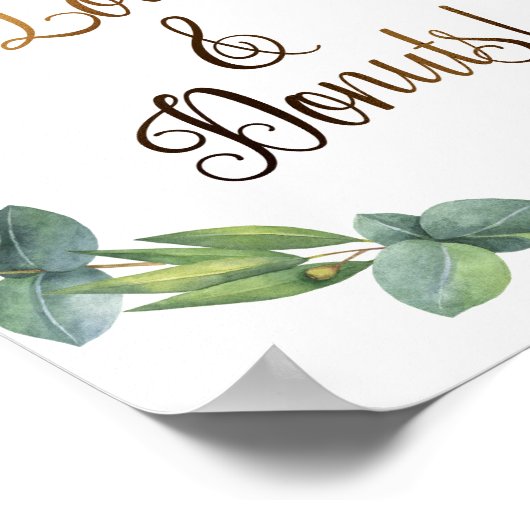 Eucalyptus trouwbord voor donuts poster (Hoek)